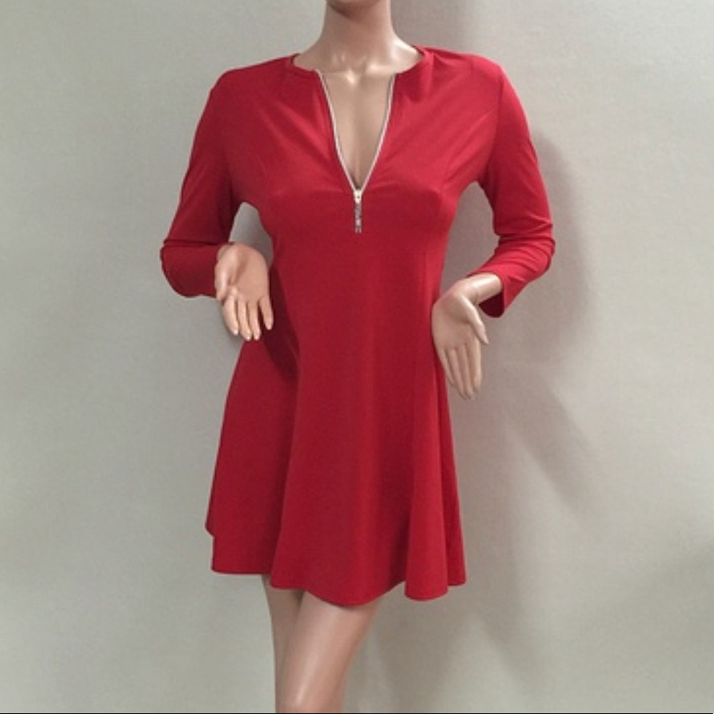 Sexy Bell Red Dress With Front Zipper, Size L/XL